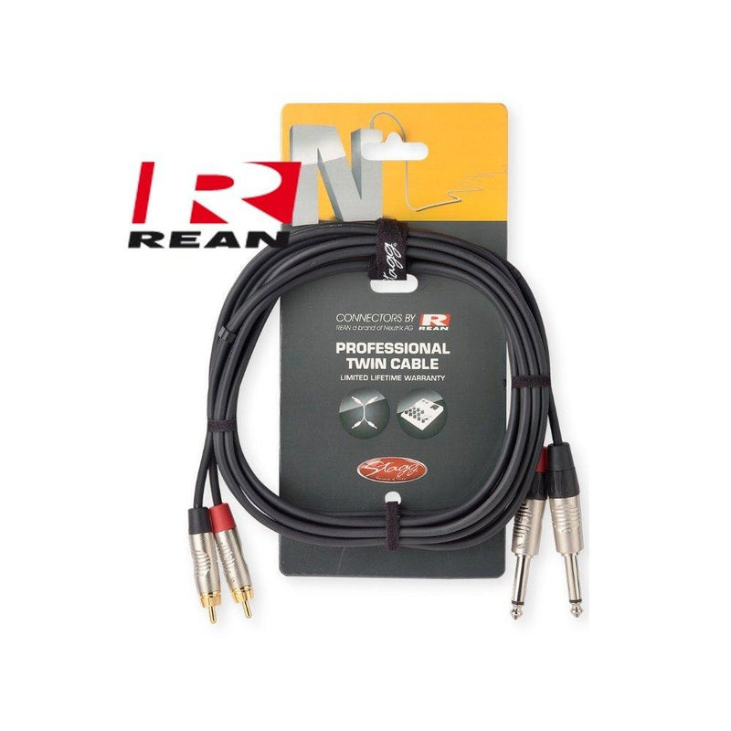 [AUSTRALIA] - Stagg NTC3PCMR 3m N Series 2x Phone to 2x Phone Microphone Twin Cable 