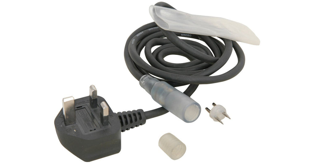 lyyt Rope Light Power Cable with Plastic Sleeve and End Cap