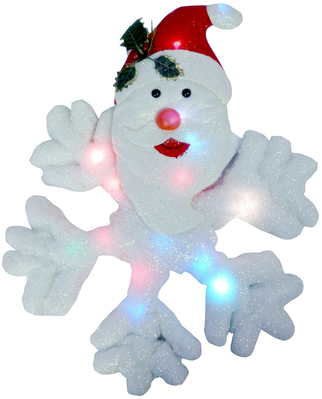 Christmas Concepts® 51cm Light Up Santa On Snowflake Christmas Decoration with Multi Coloured LED Lights