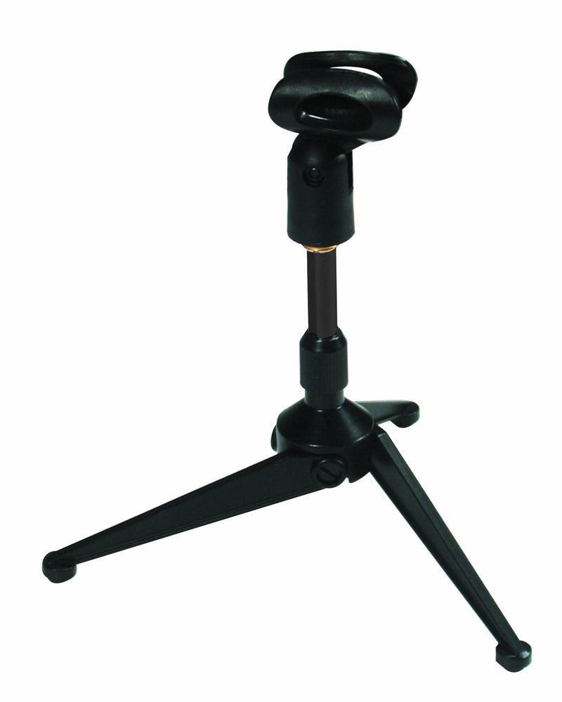 Quiklok Desktop Tripod Mic Stand with Mic Clip - Clamshell Package