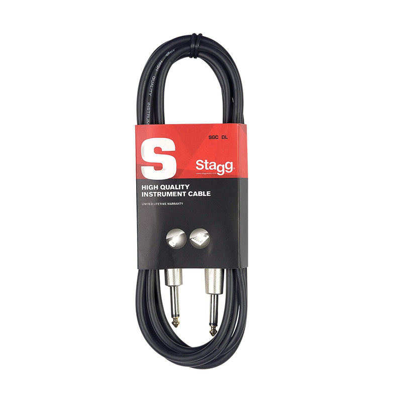 [AUSTRALIA] - Stagg SGC6DL 6m/20 ft Deluxe Standard Guitar Cable - Black Straight - Deluxe 