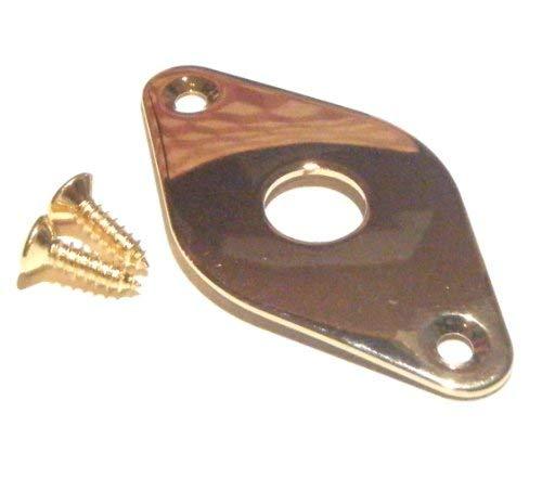 Electric guitar jack socket plate in gold