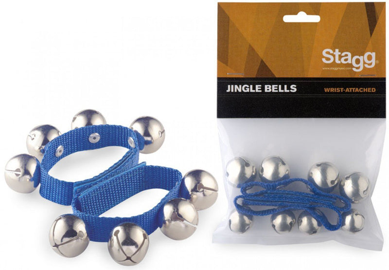 Stagg Wrist Jingle Bells - Blue (Pack of 2) Large