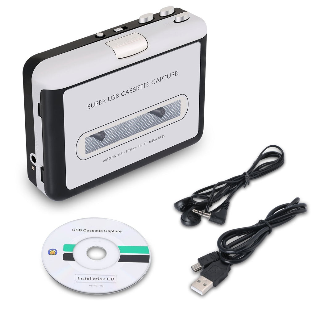 Incutex tape player and converter to MP3 WITH PC – portable digital cassette converter Cassette to MP3 with PC