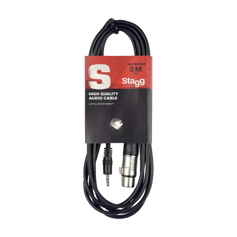 Stagg SAC3MPSBXF 3m 10ft. Mini Aux 3.5mm Jack to Female XLR