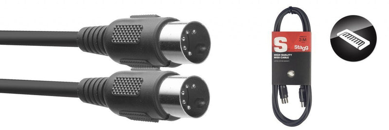 Stagg SMD10 E 10 m 5 Pin DIN Male MIDI Cable