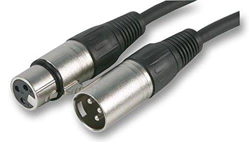 Pulse PLS00244 3 Pin XLR Male to XLR Female Microphone Lead, 6m, Nickel
