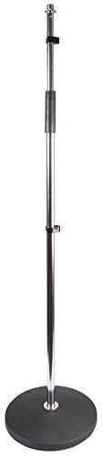 Round Base Adjustable Microphone Stand, Chrome