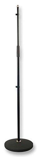 Round Base Adjustable Microphone Stand, Black