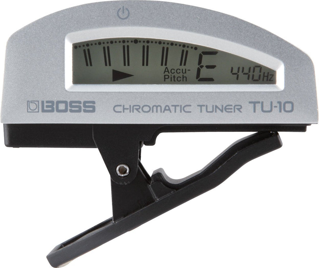 BOSS Tu-10-Sv Guitar Tuning Unit, Clip-On Tuner with ''True Colour'' Display, Full Visual Experience, Silver
