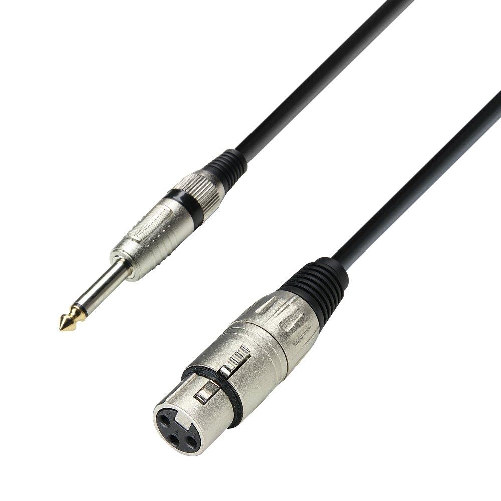 Adam Hall 3 Star Series 10m XLR Female to 6.3mm Jack Mono Microphone Cable 10 Meter