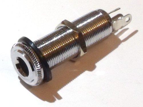 Stereo or mono guitar jack socket in chrome long body