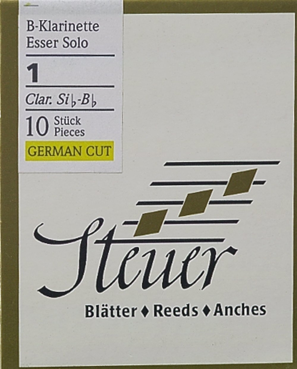 Steuer Reeds BB-Clarinet Solo White Line, French Cut, 10 pcs, Size 5