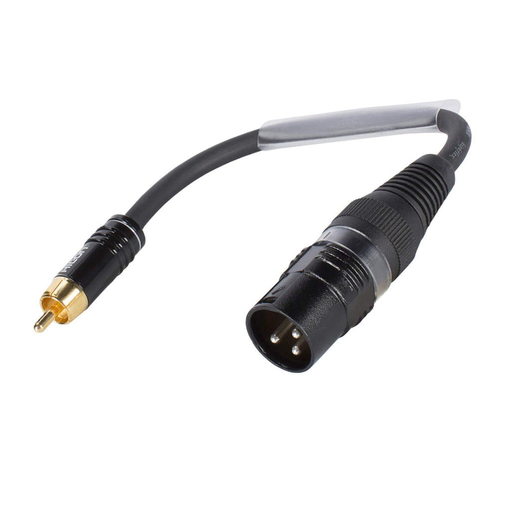 Sommer Cable Adaptor Cable RCA RCA 2 Pin Male to XLR 3 Pin Male 15 cm Hicon Connectors TRH7U0015 SW 0,15m Black