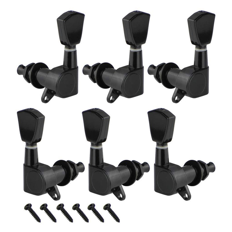 IKN 3L3R Guitar Tuning Pegs Keys Sealed Style Tuners Set Tuning Machine Head Metal Button for Les Paul Electric Guitar Part, Black