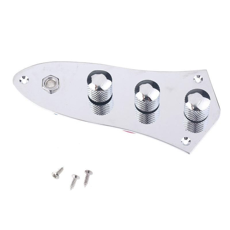 Musiclily Chrome Jazz Bass Wired Control Plate Set for Fender Jazz Style