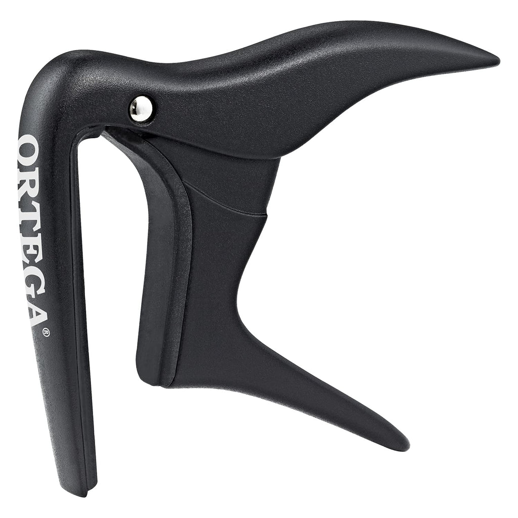 Ortega Guitars OCAPO-SBK One Touch Adjustable Capo for Classical Flat Fret boards up to 52mm Nut Widths, Satin Black