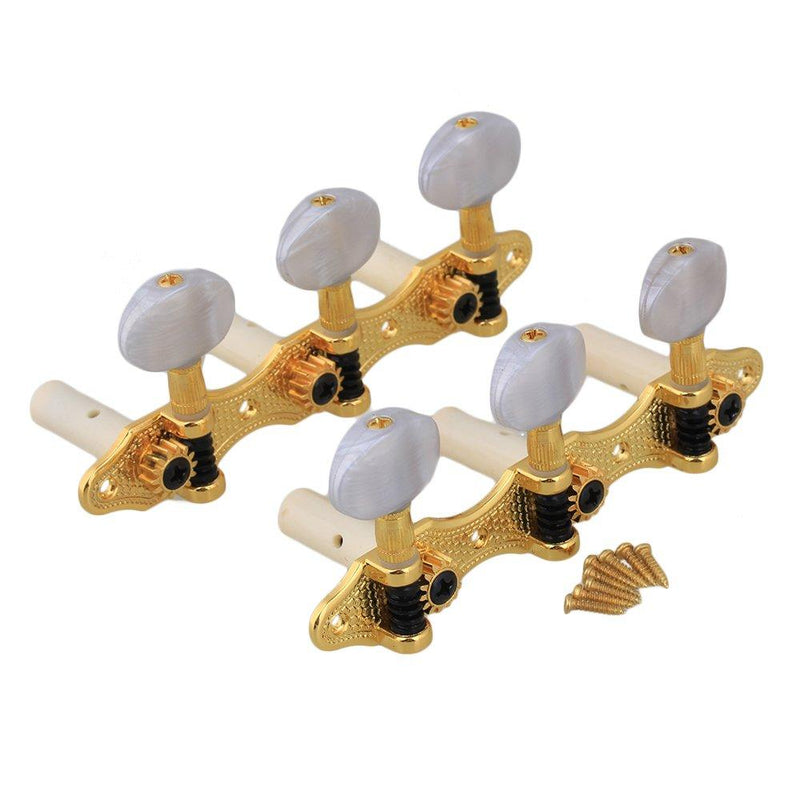 BQLZR Golden Plated Classical Guitar Tuners Machine Heads Pearled Tuning Pegs