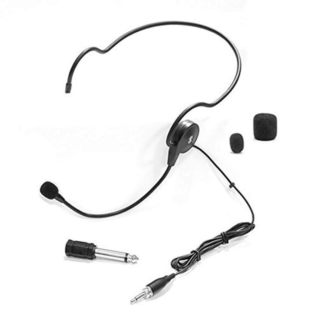 [AUSTRALIA] - Double Over Ear Microphone Headset - Professional Hands Free Cardioid Wired Audio Boom Condenser Microphone Headset w/ 3.5mm / 1/4" Adapter, 4ft Cable, and Mic Windscreen - Pyle PLM31 (Black) Standard 3.5mm 