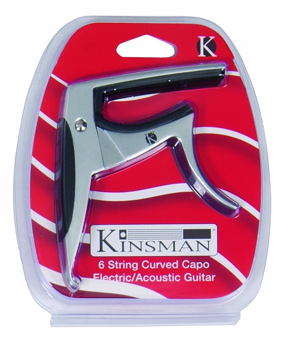 Kinsman KAC303 Electric/Acoustic Guitar Curved Capo - Silver