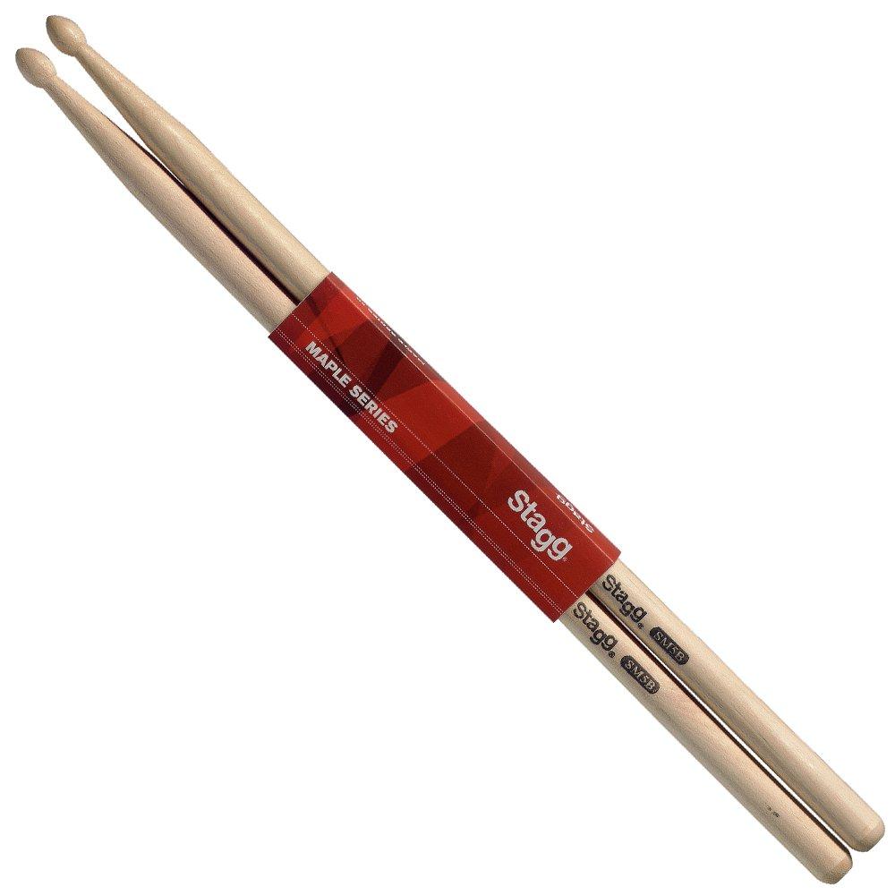 Stagg 12542 5B Maple Drum Sticks with Wooden Tips