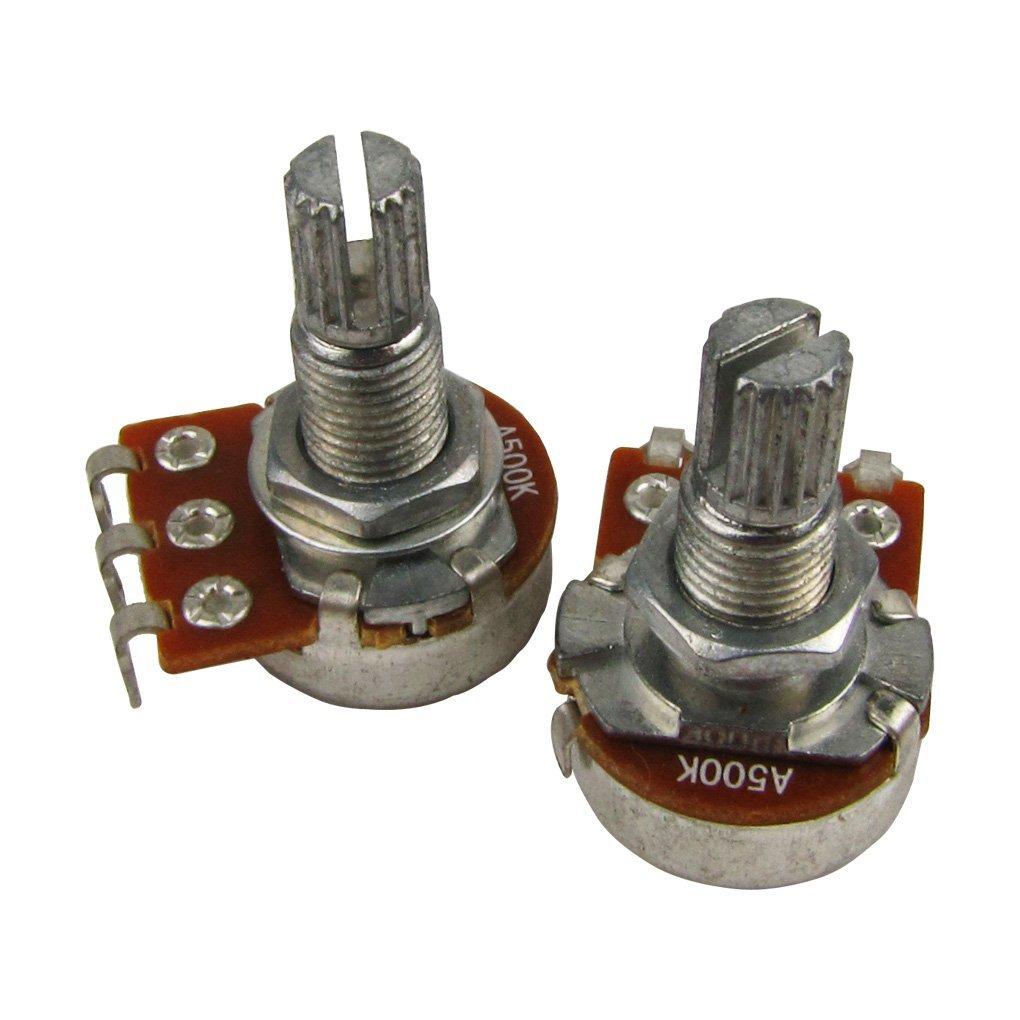 Musiclily Metric Mini 18mm Split Shaft Pots A500K Guitar Potentiometers (2 Pieces)