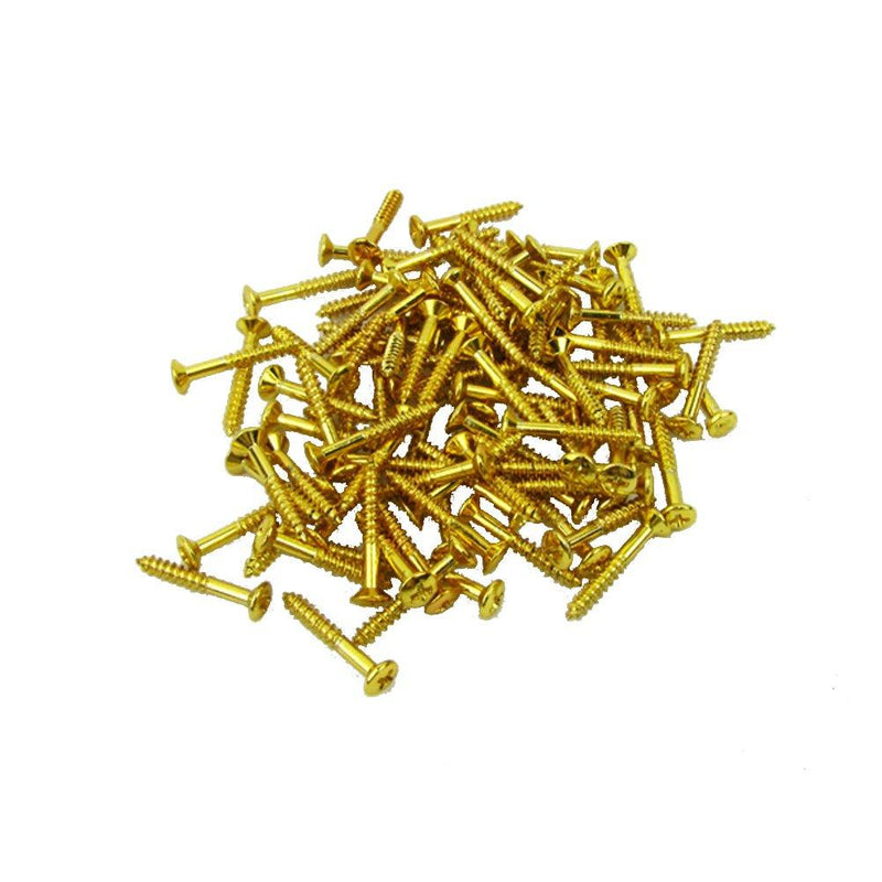 Musiclily 2.5 * 18mm Guitar Humbucker Pickup Ring Countersunk Screws,Gold (20 Pieces) Gold