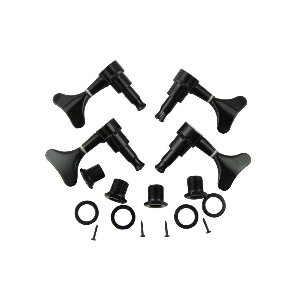 Musiclily 2+2 Sealed Bass Guitar Tuning Pegs Keys 2R2L Machine Head Tuners for Precision Bass and Jazz Bass, Black