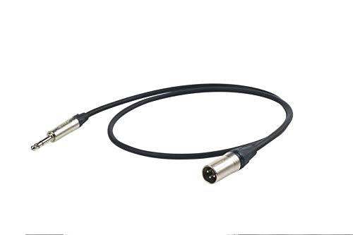 Proel ESO240LU1 1 Eric Neutrik Audio Cable 6.3 mm Stereo Jack to XLR 3 Pin Male to Male, 1 m, NP3X HPC250 NC3MXX (Black)