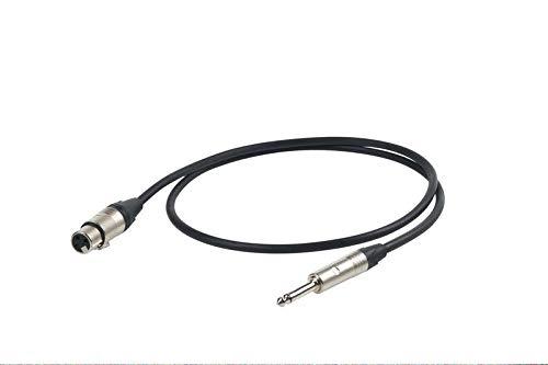 Proel ESO250LU5 1 Eric Audio Cable 6.3 mm Jack mono to Neutrik XLR 3-Pin Female to Male, 5 m Guitar Lead HPC250 Connector (Black)