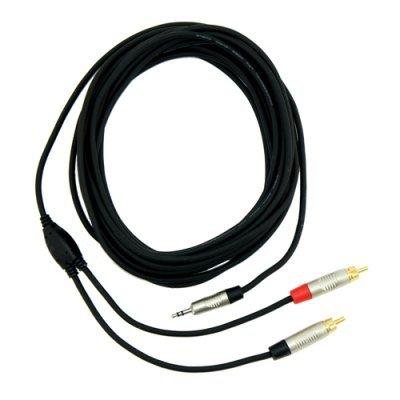 1M Y Lead 3.5mm Stereo Jack to 2 x RCA Phono