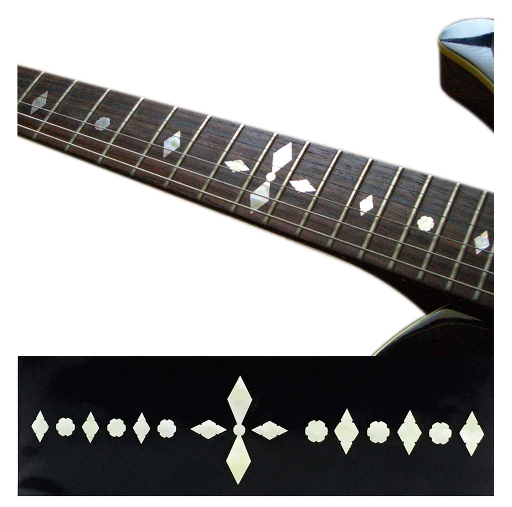 Inlaystickers Fret Markers for Guitars & Bass - Diamond Checkers - Aged White Pearl F-015CK-AW