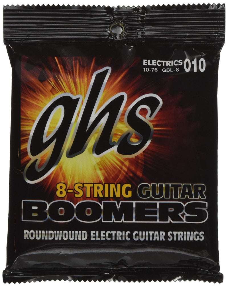 GHS BOOMERS String Set For Electric Guitar - 8-String - GB-L-8 - Light - 010/076