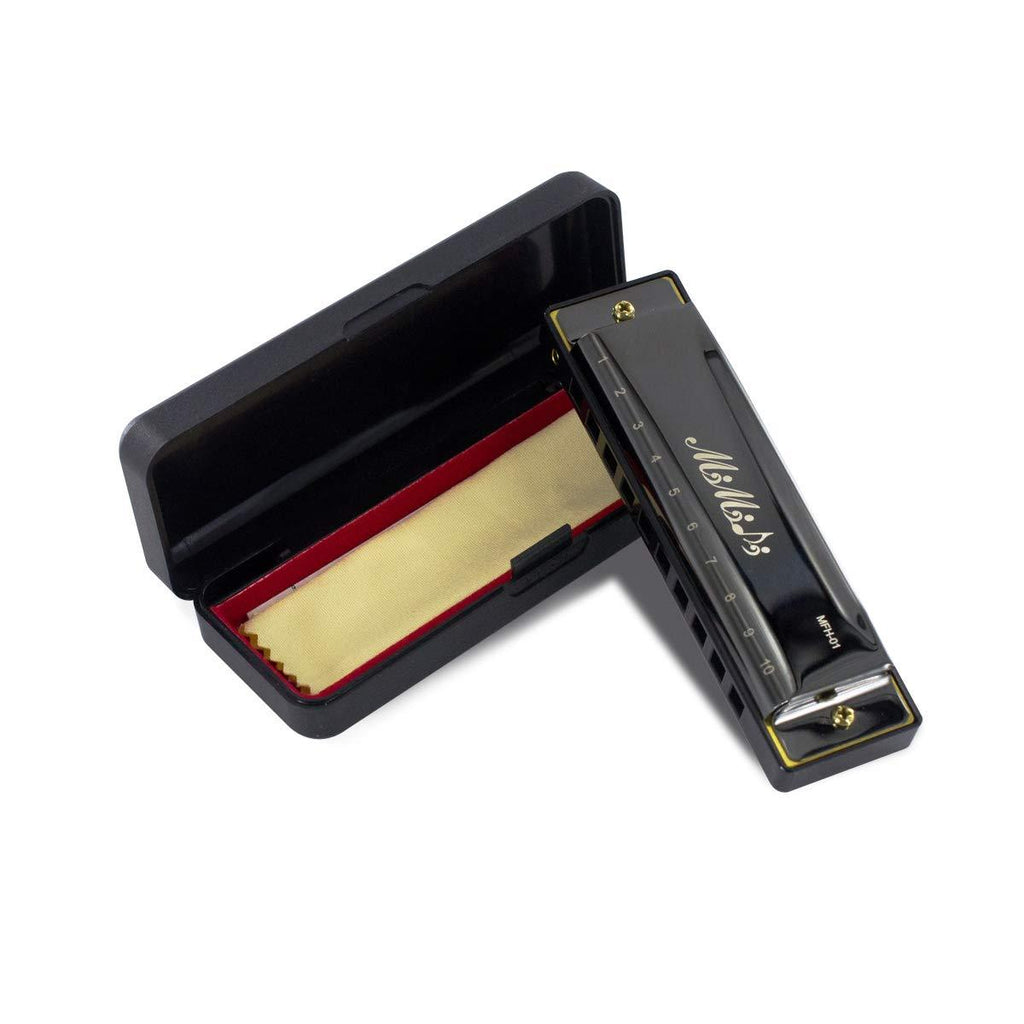 MIMIDI Blues Diatonic Harmonica with Harmonica Box, Key of C Standard 10 Holes 20 Tones, Suitable for Beginners and Professionals