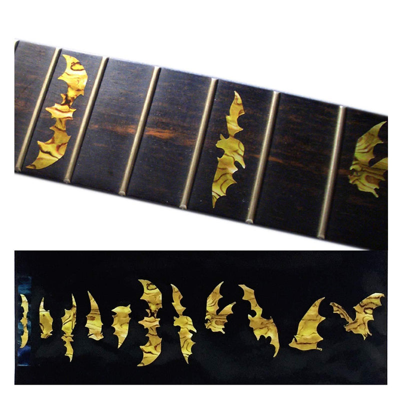 Inlay Sticker Fret Markers for Guitars & Bass - Bat Wings - Ocher