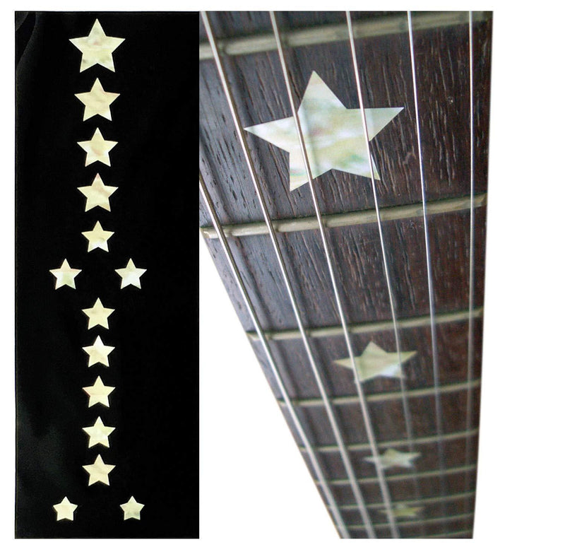 Inlaystickers Fret Markers for Guitars & Bass - Everly Brothers Stars - White Pearl F-093EB-WT