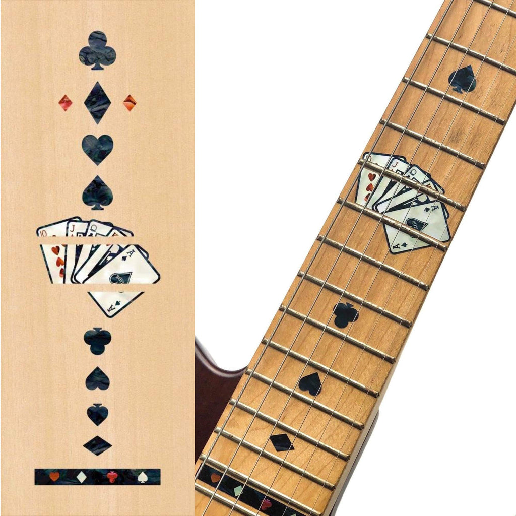 Inlay Sticker Fret Markers for Guitars - Playing Cards - Black Pearl