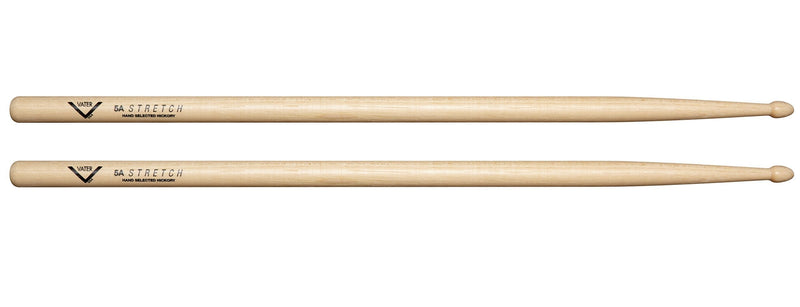 Vater 5A Stretch Wood Tip Hickory Drum Sticks, Pair