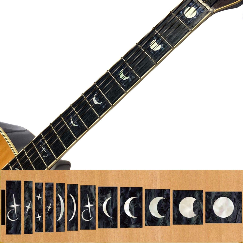 Inlaystickers Inlay Sticker Fret Markers for Guitars & Bass - Moon Phases F-030MP