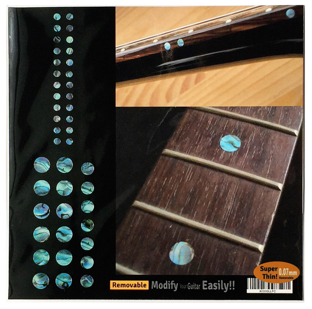 Inlay Sticker Fret Markers for Guitars & Bass - Custom Dots Set - Abalone Blue,F-085CD-BL-AZ