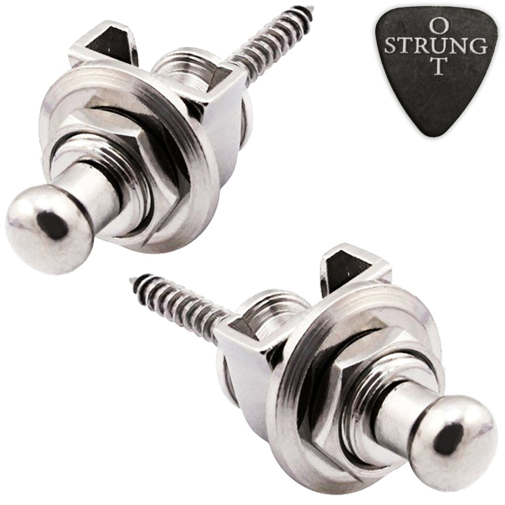 Strungout Chrome Guitar Strap Locks