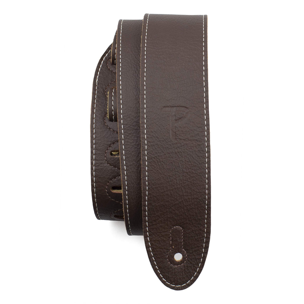 Perri's Leathers Ltd. Deluxe Series Guitar Strap (BM2-6553), Adjustable length from 43.5" to 56" inches One Size Chocolate
