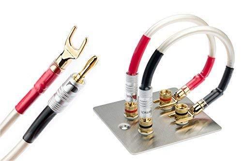 4 QED X-Tube XT-400 Bi-Wire Jumper Cables with Spade to Banana Termination