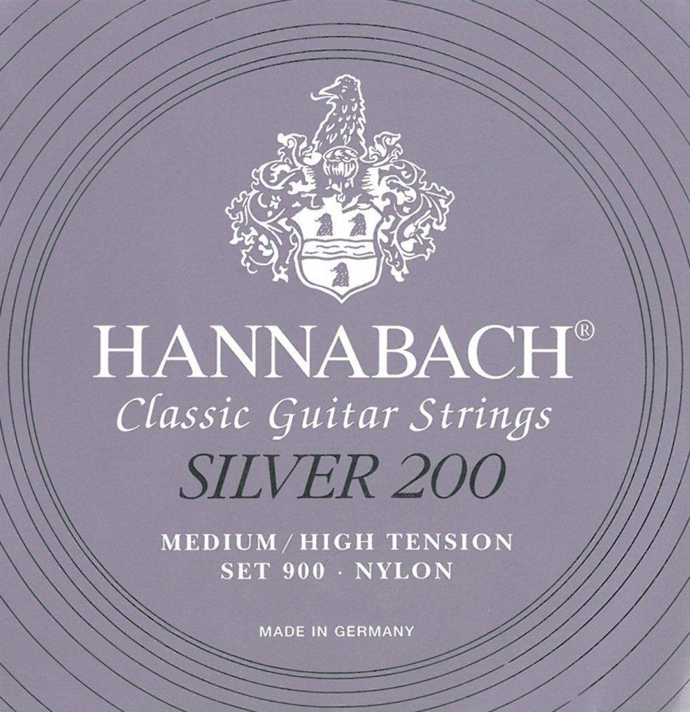 Hannabach 652659 - 10 complete sets strings for classic guitar Series 900P Medium/High tension carbon ProfiPack Silver 200 - 9007PCAR