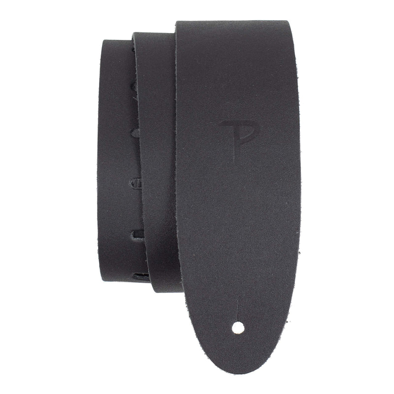 Perri’s Leathers Ltd. - Guitar Strap - Basic Leather - Vintage - Adjustable - For Acoustic/Bass/Electric Guitars - Made in Canada Matte Black