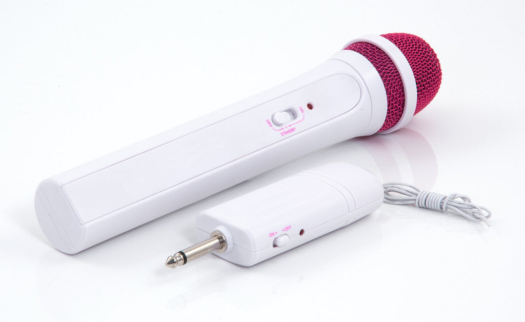 Easy Karaoke EKS-717 Pink/White Wireless Microphone