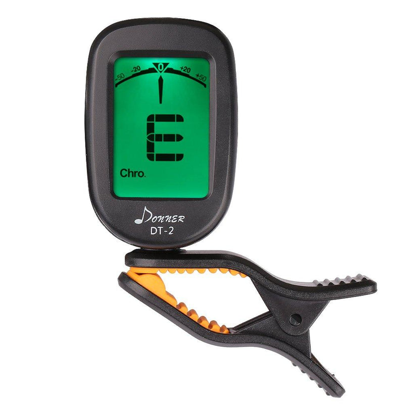 Donner Guitar Tuner Clip on DT-2 Chromatic Digital Tuner Acoustic Guitars, Banjo, Ukulele, Violin, Bass