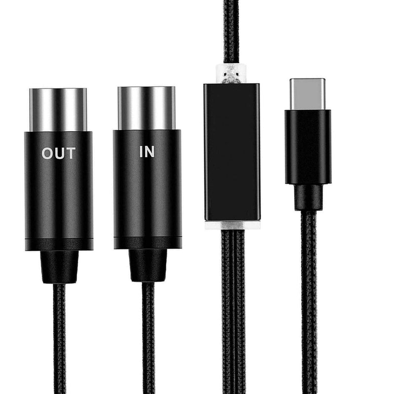 Top-Longer USB MIDI Interface Cable/Type-C USB-C to MIDI In/Out 5 Pin Interface Converter Cable for MIDI Instrument--PLUG & PLAY 1.8M