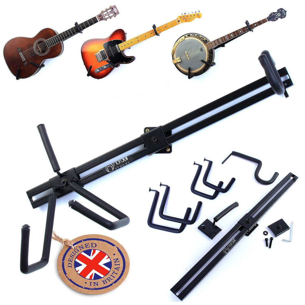 The Original Nordell Premium Horizontal Guitar Wall Hanger/Bracket Stand to mount Electric, Acoustic & Bass Guitar