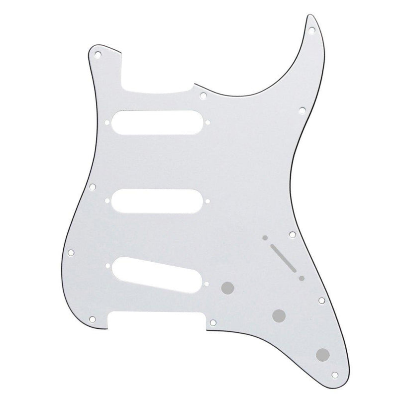 IKN 11 Hole SSS Style Strat Guitar Pickguard Scratchplate for Fender USA/Mexican Made Standard Stratocaster Modern Style Electric Guitar Part,3Ply White/Black/White 3Ply White/Black/White